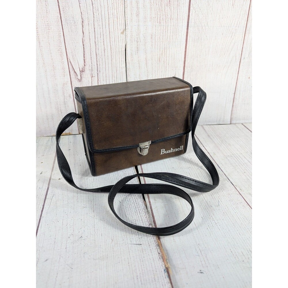 Bushnell Binocular Case Vinyl Standard Size Good Condition - Faux Leather Brown